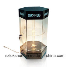 Hexagonal Style Acrylic LED Display Stands, POS Display Box with LED